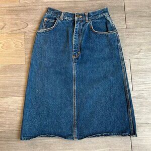Vintage 90s PS Gitano Knee Length Medium Wash Denim Skirt Western Size XS
